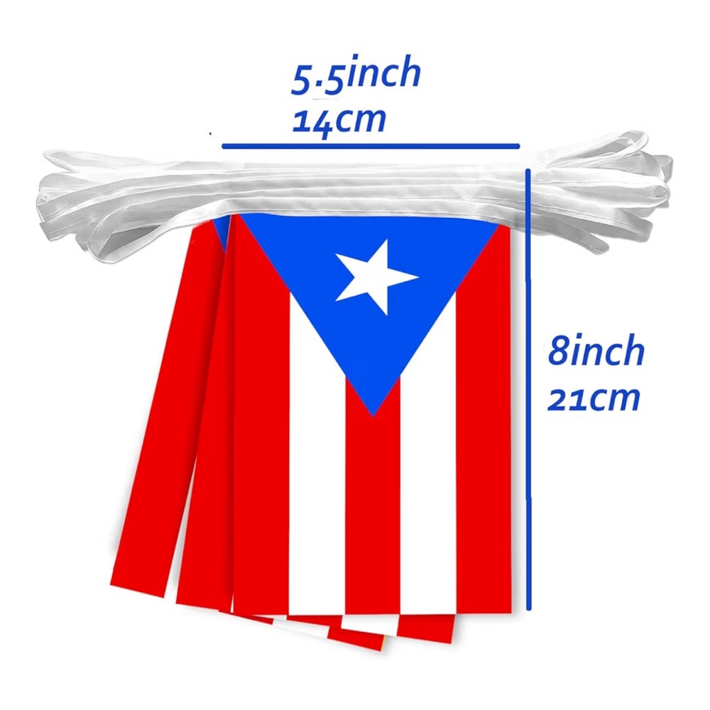Puerto Rico Flag String Banner - Picture 2 of 4